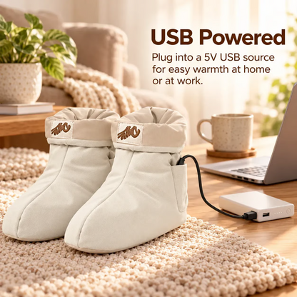 USB-Heated Foot Warmer Boots – Waterless Electric Foot Warmers