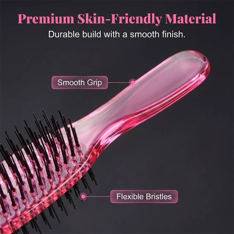 Detangle Knots Instantly! Gentle Portable Scalp Massage Hairbrush