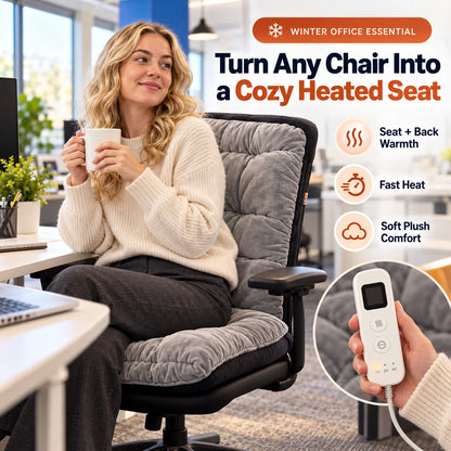 🔥 Heated Chair Cushion – Dual-Zone Fast-Warming Seat & Back Pad