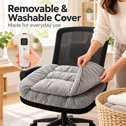 Heated Chair Cushion – Dual-Zone Fast-Warming Seat & Back Pad