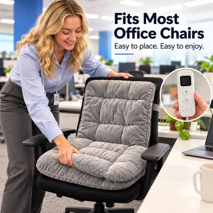 Heated Chair Cushion – Dual-Zone Fast-Warming Seat & Back Pad