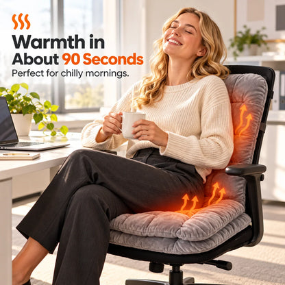 🔥 Heated Chair Cushion – Dual-Zone Fast-Warming Seat & Back Pad