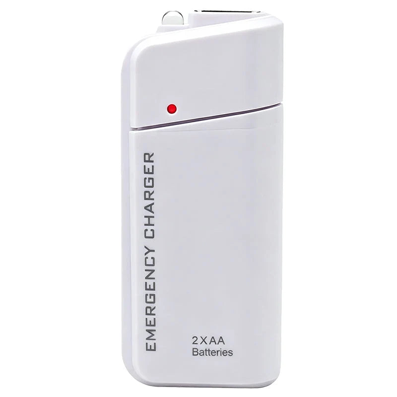 Portable Emergency Phone Charger‑aa Battery‑powered Power Bank With Led Flashlight, Pocket‑size Usb Emergency Backup Charger For Outdoor Travel Camping
