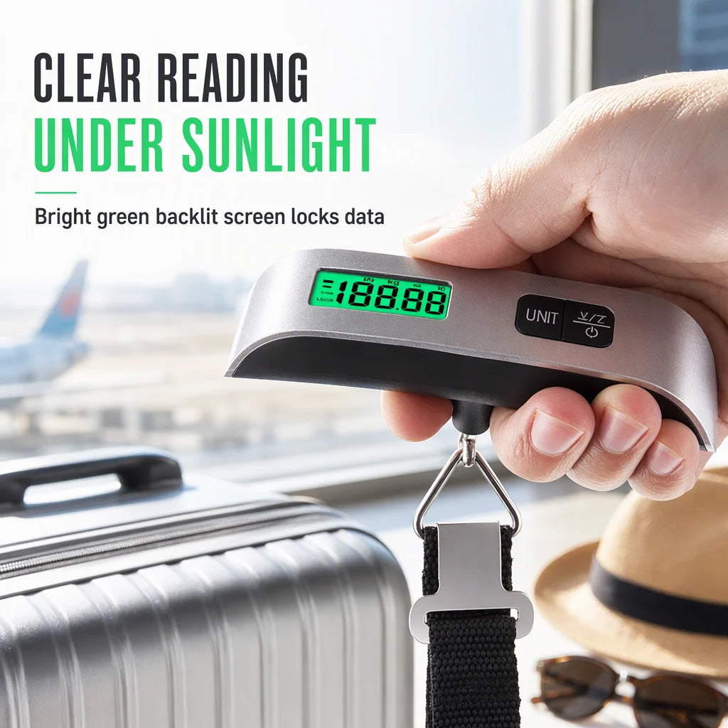 Portable 50kg LCD Mini Electronic Luggage Scale T-Shaped Handheld Hanging Scale with Hook