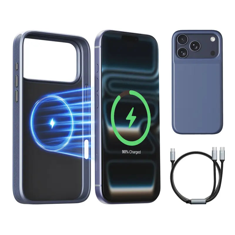 🔋Power Case for iPhone  – Slim Protective Battery Case & Dual Charging Power Bank Kit, Type-C Fast Charge, Lightweight Lightweight & Perfect Couple Gift