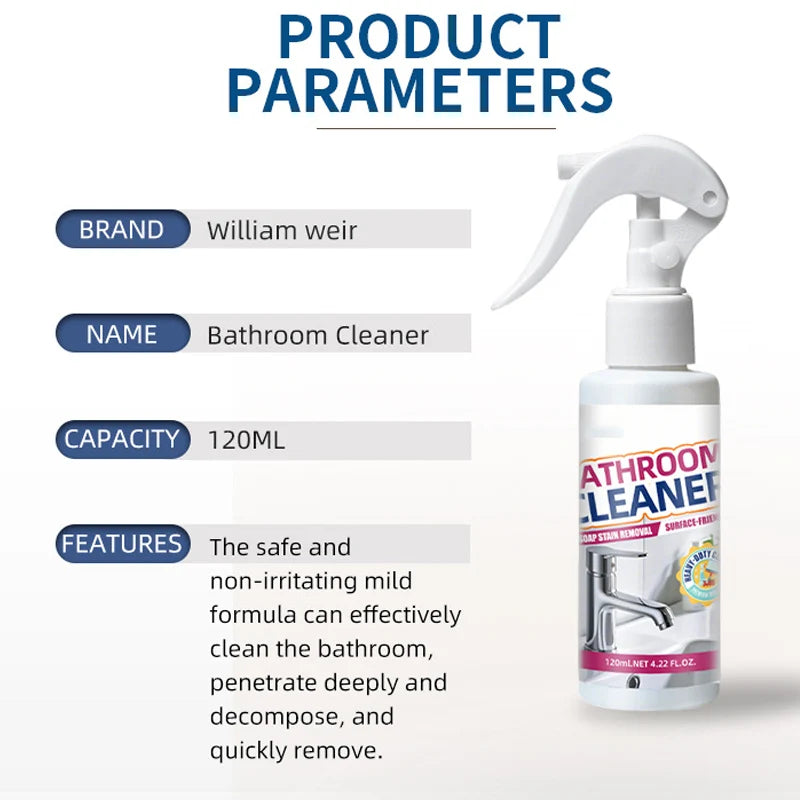 🚿 50% Off! Powerful Bathroom Cleaner—removes Limescale, Soap Scum, And Hard Water Stains. Spray, Wait, And Wipe—no Hard Scrubbing Needed! ✨🧴