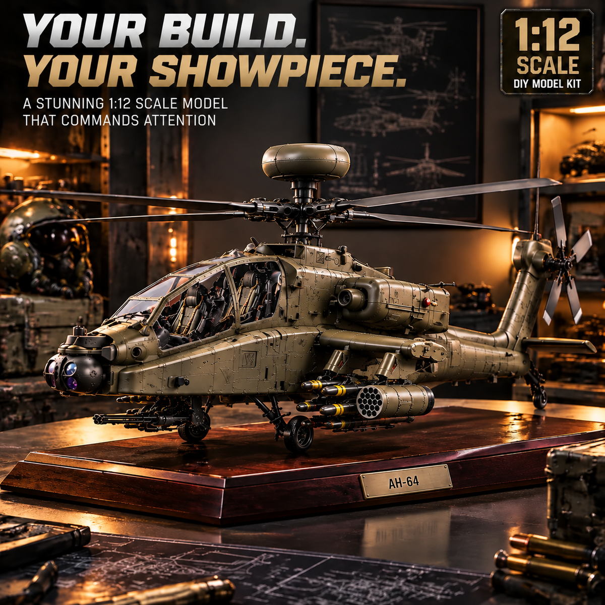 🔥LAST DAY 49% OFF🚁Attack Helicopter Model Kit – Build Your Own Military Aviation Legend