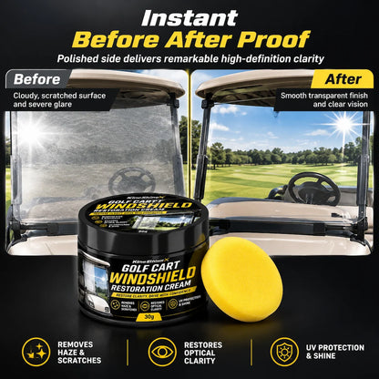 🥳2026 HOT SALE🥳💞50K+ SOLD! 🏌️✨ 50% OFF! Golf Cart Windshield Scratch Repair Paste – buffs away haze & yellowing, restores crystal-clear vision. Includes sponge, easy 3-step hand buffing! 🛡️✅