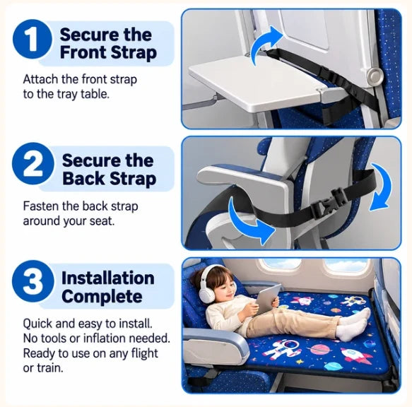 ✈️ Kids’ Airplane Seat Extender – Foldable Travel Leg Rest, No Inflation Needed 🚀