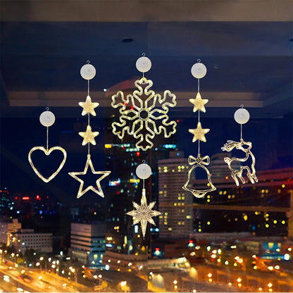 ❄️ DIY Christmas Snowflake Suction Cup LED Lights ✨ | Battery Operated, Warm & Multi-Colour, Window Suction Lights, Christmas Home & Party Decor