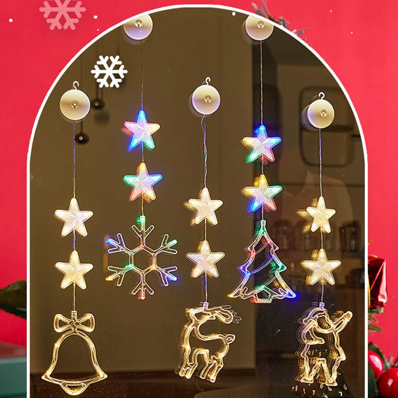 ❄️ DIY Christmas Snowflake Suction Cup LED Lights ✨ | Battery Operated, Warm & Multi-Colour, Window Suction Lights, Christmas Home & Party Decor