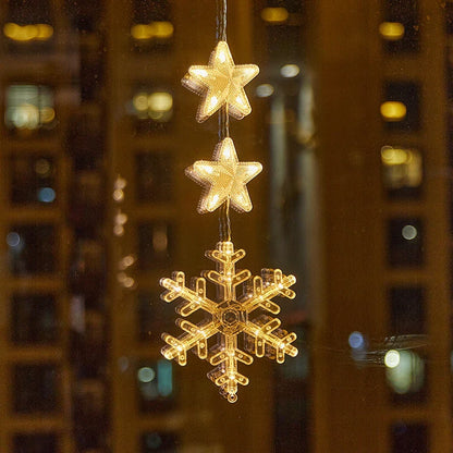 ❄️ DIY Christmas Snowflake Suction Cup LED Lights ✨ | Battery Operated, Warm & Multi-Colour, Window Suction Lights, Christmas Home & Party Decor