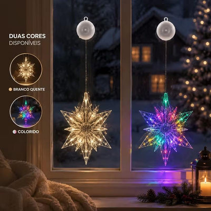 ❄️ DIY Christmas Snowflake Suction Cup LED Lights ✨ | Battery Operated, Warm & Multi-Colour, Window Suction Lights, Christmas Home & Party Decor