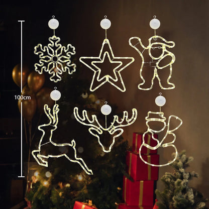 ❄️ DIY Christmas Snowflake Suction Cup LED Lights ✨ | Battery Operated, Warm & Multi-Colour, Window Suction Lights, Christmas Home & Party Decor