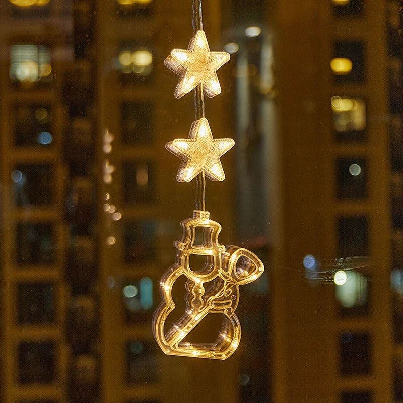❄️ DIY Christmas Snowflake Suction Cup LED Lights ✨ | Battery Operated, Warm & Multi-Colour, Window Suction Lights, Christmas Home & Party Decor