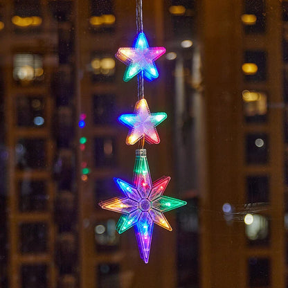 ❄️ DIY Christmas Snowflake Suction Cup LED Lights ✨ | Battery Operated, Warm & Multi-Colour, Window Suction Lights, Christmas Home & Party Decor