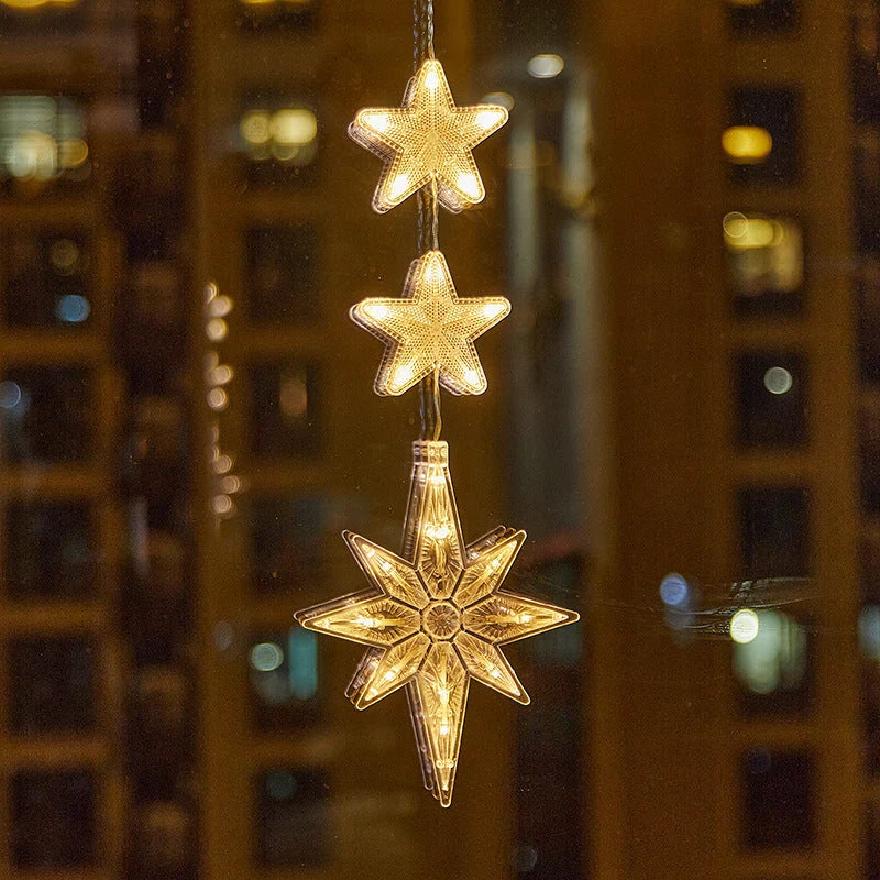 ❄️ DIY Christmas Snowflake Suction Cup LED Lights ✨ | Battery Operated, Warm & Multi-Colour, Window Suction Lights, Christmas Home & Party Decor