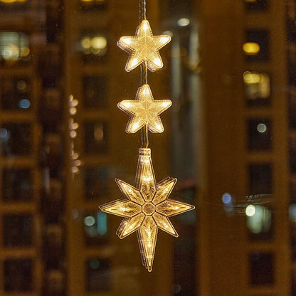 ❄️ DIY Christmas Snowflake Suction Cup LED Lights ✨ | Battery Operated, Warm & Multi-Colour, Window Suction Lights, Christmas Home & Party Decor
