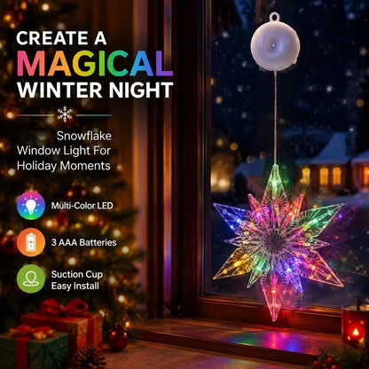 ❄️ DIY Christmas Snowflake Suction Cup LED Lights ✨ | Battery Operated, Warm & Multi-Colour, Window Suction Lights, Christmas Home & Party Decor