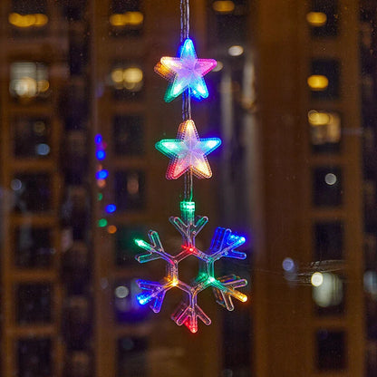 ❄️ DIY Christmas Snowflake Suction Cup LED Lights ✨ | Battery Operated, Warm & Multi-Colour, Window Suction Lights, Christmas Home & Party Decor