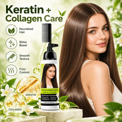 Hair Straightening Cream With Comb Applicator