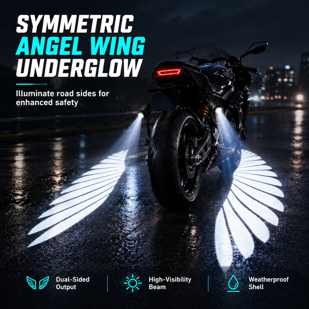 🔥Motorcycle LED Angel Wings Ground Projection Lights