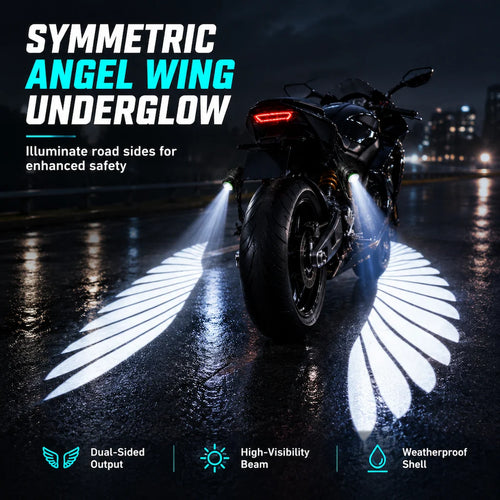 🔥Motorcycle LED Angel Wings Ground Projection Lights