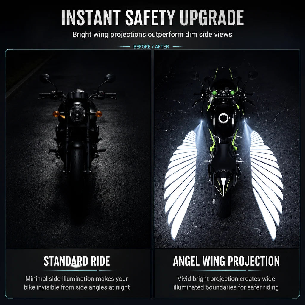 🔥Motorcycle LED Angel Wings Ground Projection Lights