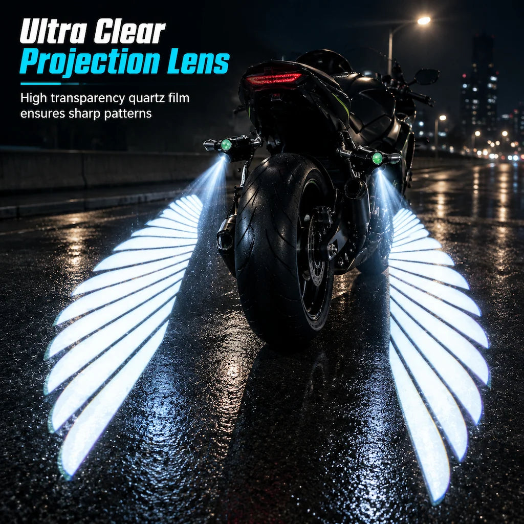 🔥Motorcycle LED Angel Wings Ground Projection Lights