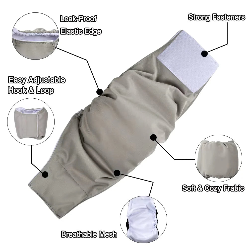 ⏳LAST DAY SALE | Washable Pet Diapers for Female Male Dogs, Reusable Doggy Diapers