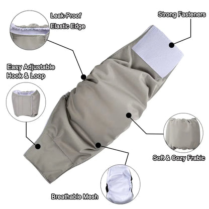 ⏳LAST DAY SALE | Washable Pet Diapers for Female Male Dogs, Reusable Doggy Diapers