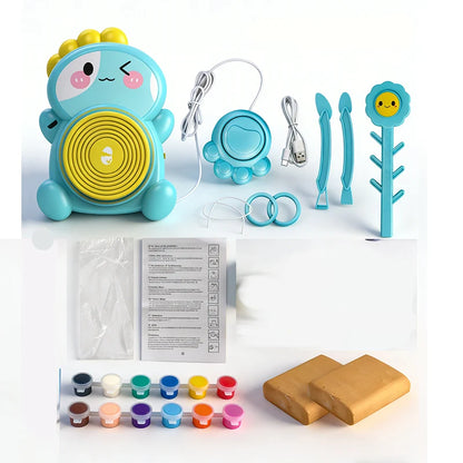 🎁2026 New Arrivals 50% OFF💥 Kids Electric Pottery Wheel DIY Studio Craft Kit – Hands-Free Foot Pedal Speed Control, Ultra-Smooth Non-Toxic Air-Dry Clay, 12 Vibrant Washable Paints & Mess-Free Splash Guard Tray – 2 Colors 🏺
