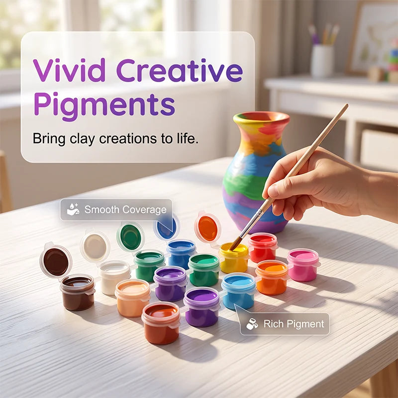 🎁2026 New Arrivals 50% OFF💥 Kids Electric Pottery Wheel DIY Studio Craft Kit – Hands-Free Foot Pedal Speed Control, Ultra-Smooth Non-Toxic Air-Dry Clay, 12 Vibrant Washable Paints & Mess-Free Splash Guard Tray – 2 Colors 🏺