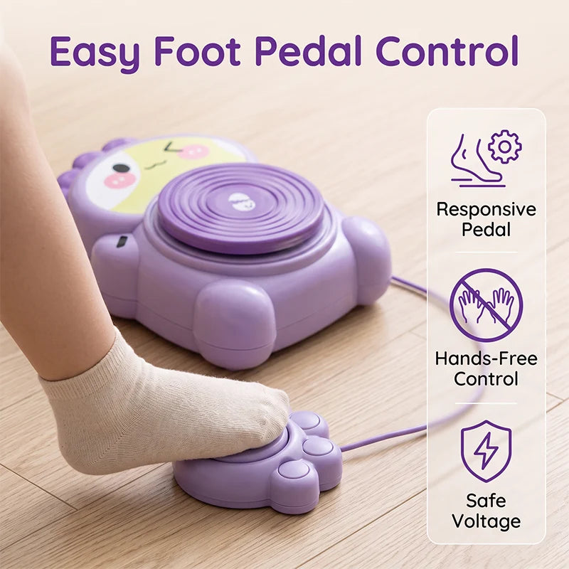 🎁2026 New Arrivals 50% OFF💥 Kids Electric Pottery Wheel DIY Studio Craft Kit – Hands-Free Foot Pedal Speed Control, Ultra-Smooth Non-Toxic Air-Dry Clay, 12 Vibrant Washable Paints & Mess-Free Splash Guard Tray – 2 Colors 🏺