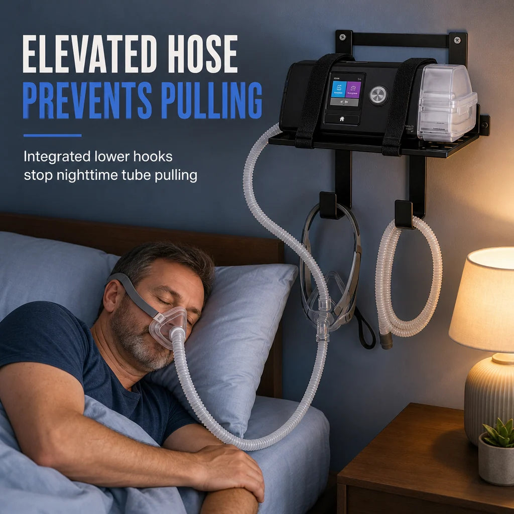 🔥50% OFF!!📢🩺 Wall-Mounted CPAP Hose Holder & Mask Organiser – Keep Tubing Tidy & Within Reach, Compatible With Many CPAP Setups ✨