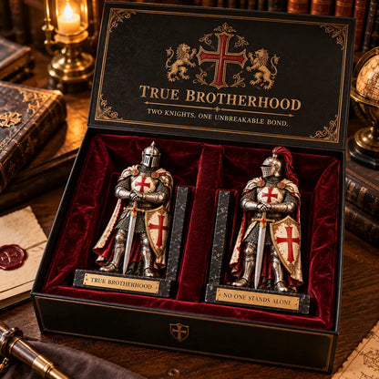 ⚔️ Knights Templar – True Brotherhood Medieval Knight Bookends