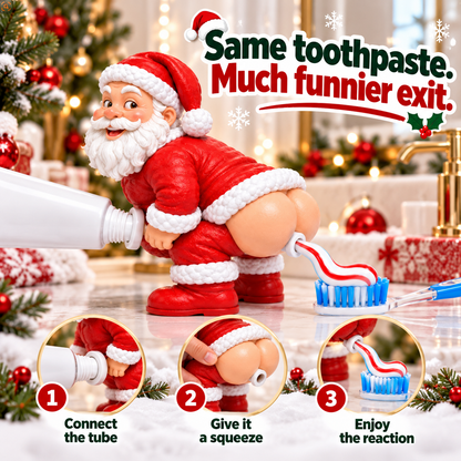 ⏳LAST DAY SALE 49% OFF🎅 Funny Santa Toothpaste Dispenser – Cheeky Christmas Gag Gift