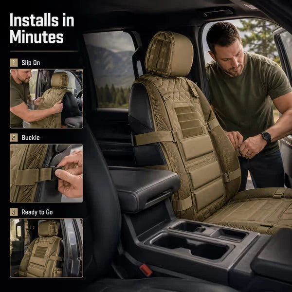 💥 50% Off Limited Time 🚙 Tactical Truck Seat Cover – Durable Design with Storage, Protection & All-Day Comfort ✨