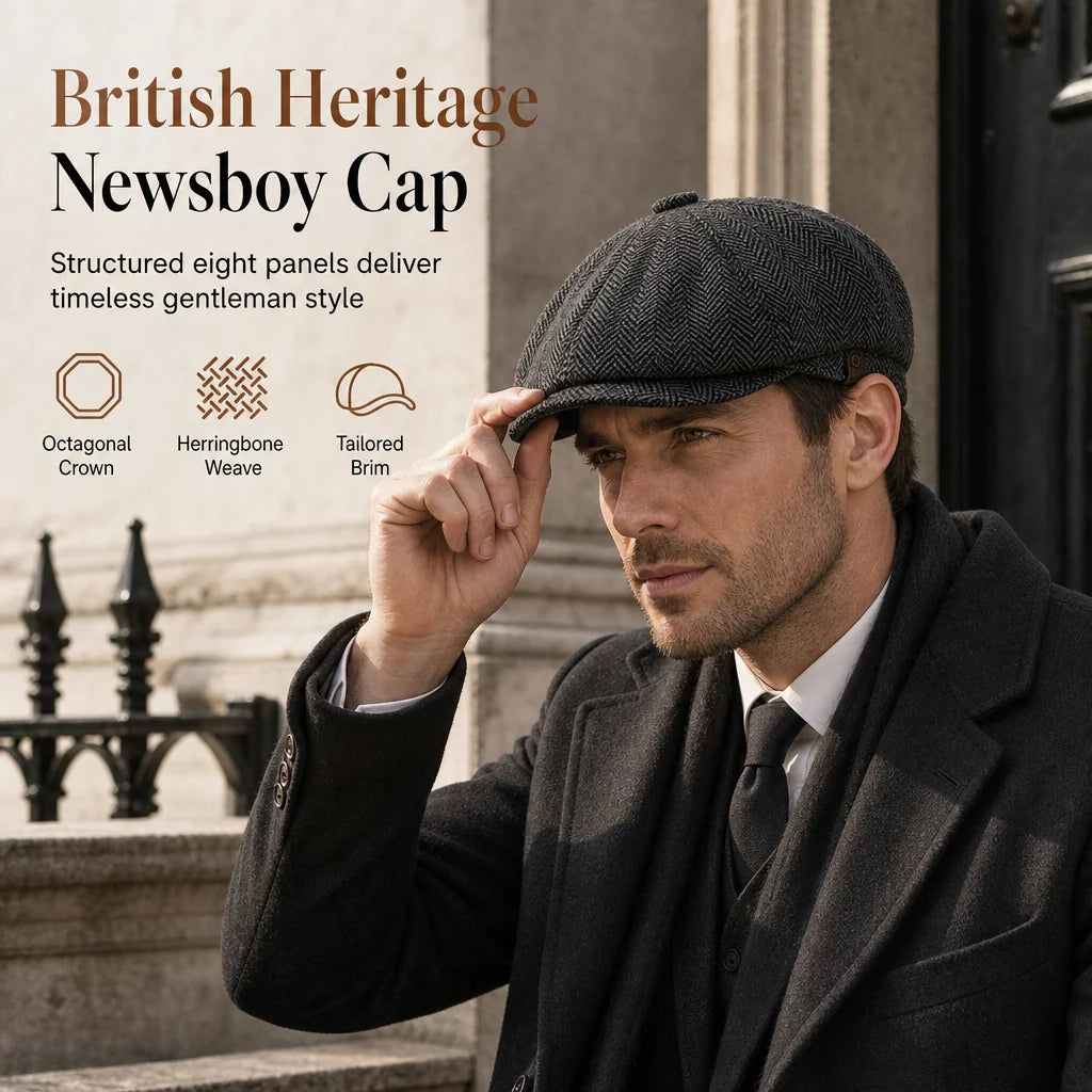 ✨Vintage British Style Newsboy Cap for Men and Women - Classic Casual Flat Cap Octagonal Beret Hat
