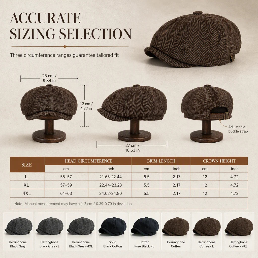 ✨Vintage British Style Newsboy Cap for Men and Women - Classic Casual Flat Cap Octagonal Beret Hat