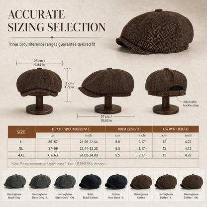 ✨Vintage British Style Newsboy Cap for Men and Women - Classic Casual Flat Cap Octagonal Beret Hat