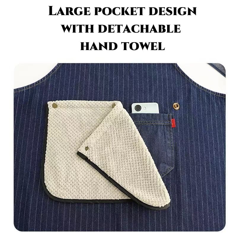 Adult Jour Apron - Lightweight Cotton Apron with Front Pocket, Ideal for Everyday Use, Waist Strap