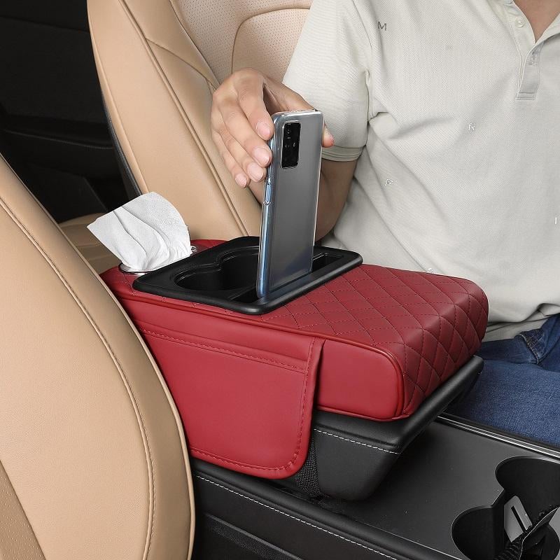 🔥 Multifunctional PU Leather Car Armrest Box Mat