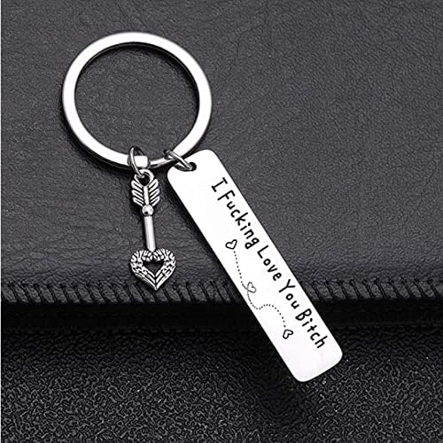 💕 Best Friend Stainless Steel Keychain " I Fxxking Love You Bxxch "