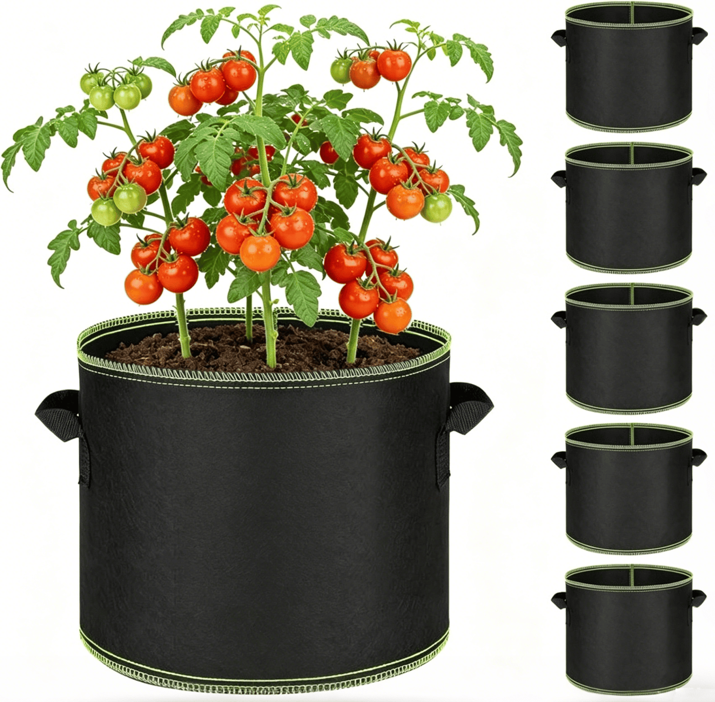 🌱 Gallon Grow Bags – Heavy Duty Aeration Fabric Pots with Handles for Vegetables, Flowers & Fruits 🪴