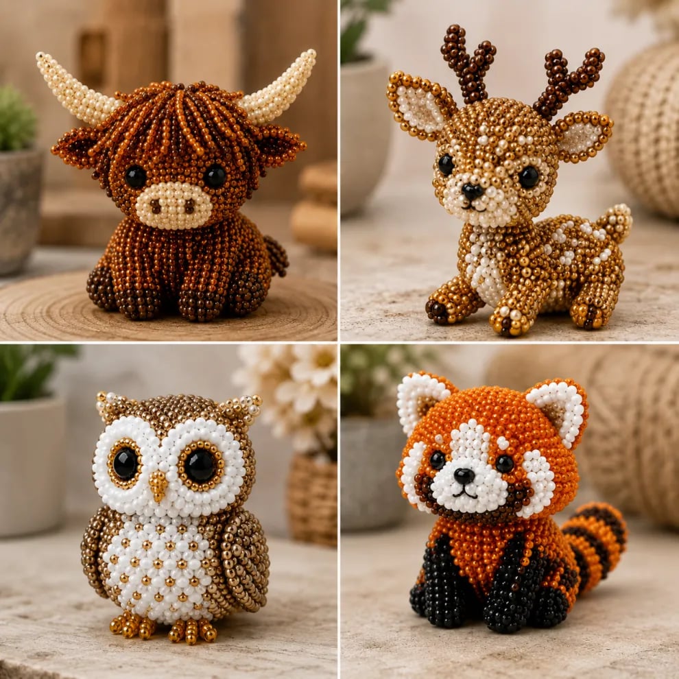 🧵✨DIY Petite 3D Beaded Animal Craft Kit