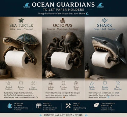🌊 Ocean Guardians Toilet Paper Holder Series