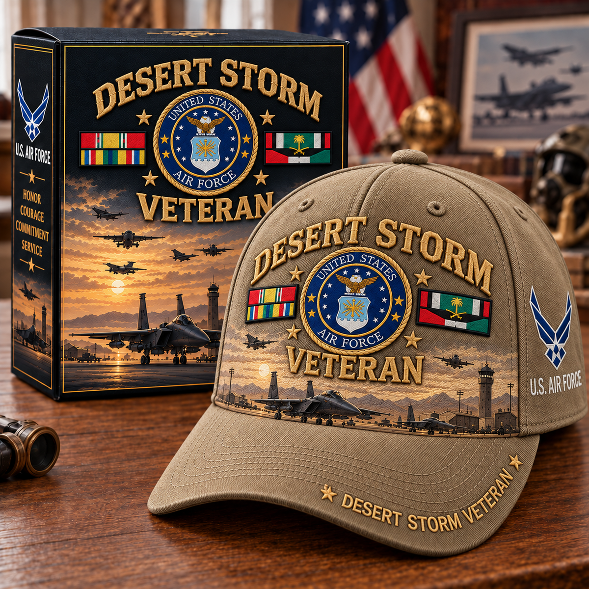 🏆Last Day Promo: 45% OFF! 🏜️Desert Storm Veteran Tribute Cap （1991–2026 -35TH ANNIVERSARY）