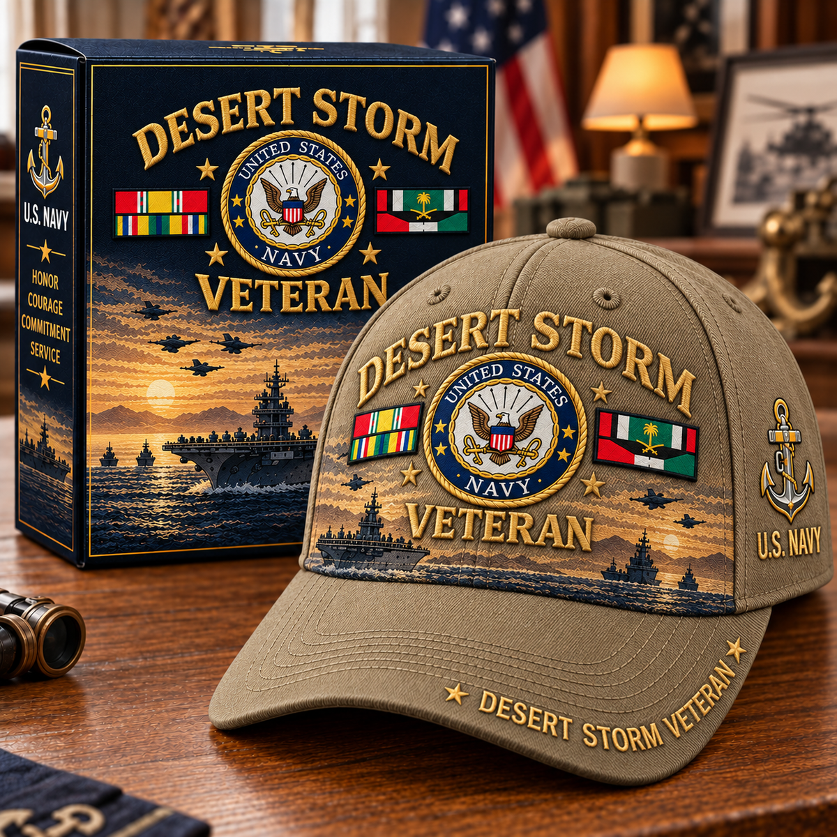 🏆Last Day Promo: 45% OFF! 🏜️Desert Storm Veteran Tribute Cap （1991–2026 -35TH ANNIVERSARY）