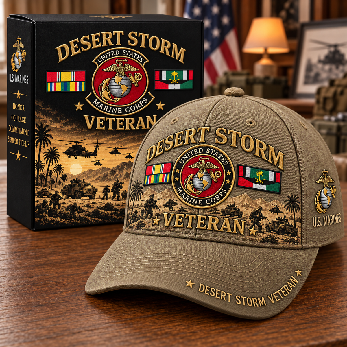 🏆Last Day Promo: 45% OFF! 🏜️Desert Storm Veteran Tribute Cap （1991–2026 -35TH ANNIVERSARY）